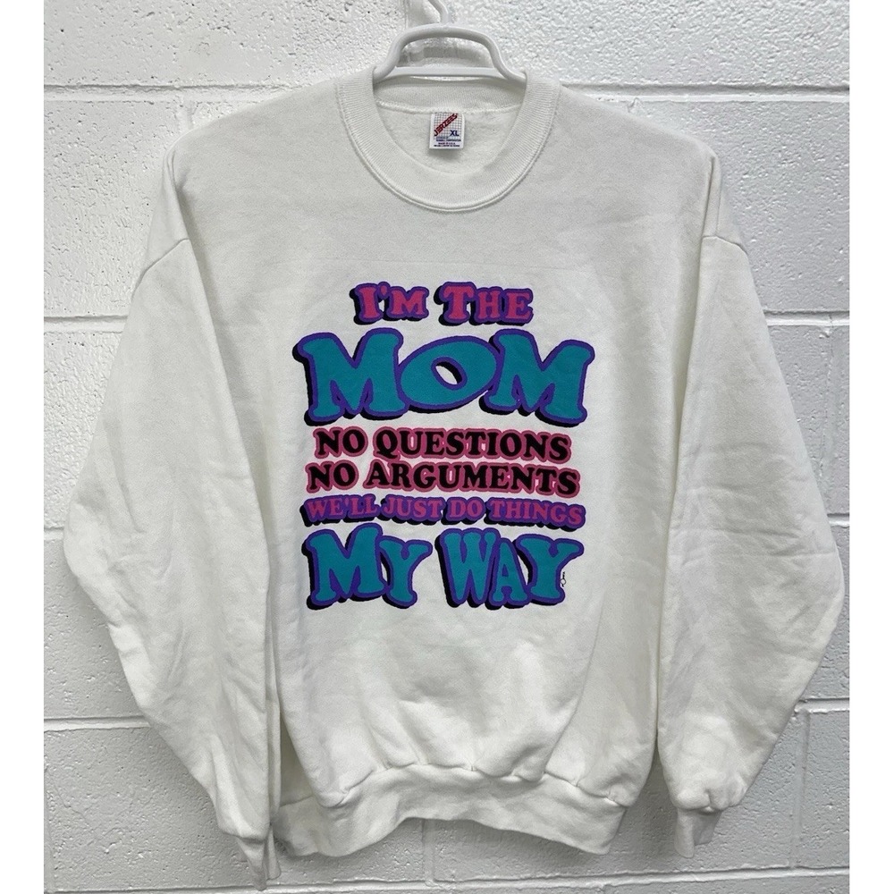 VTG Bossy Mom Funny Fruit Of The Loom Crewneck‎ Sweatshirt / Women's XL